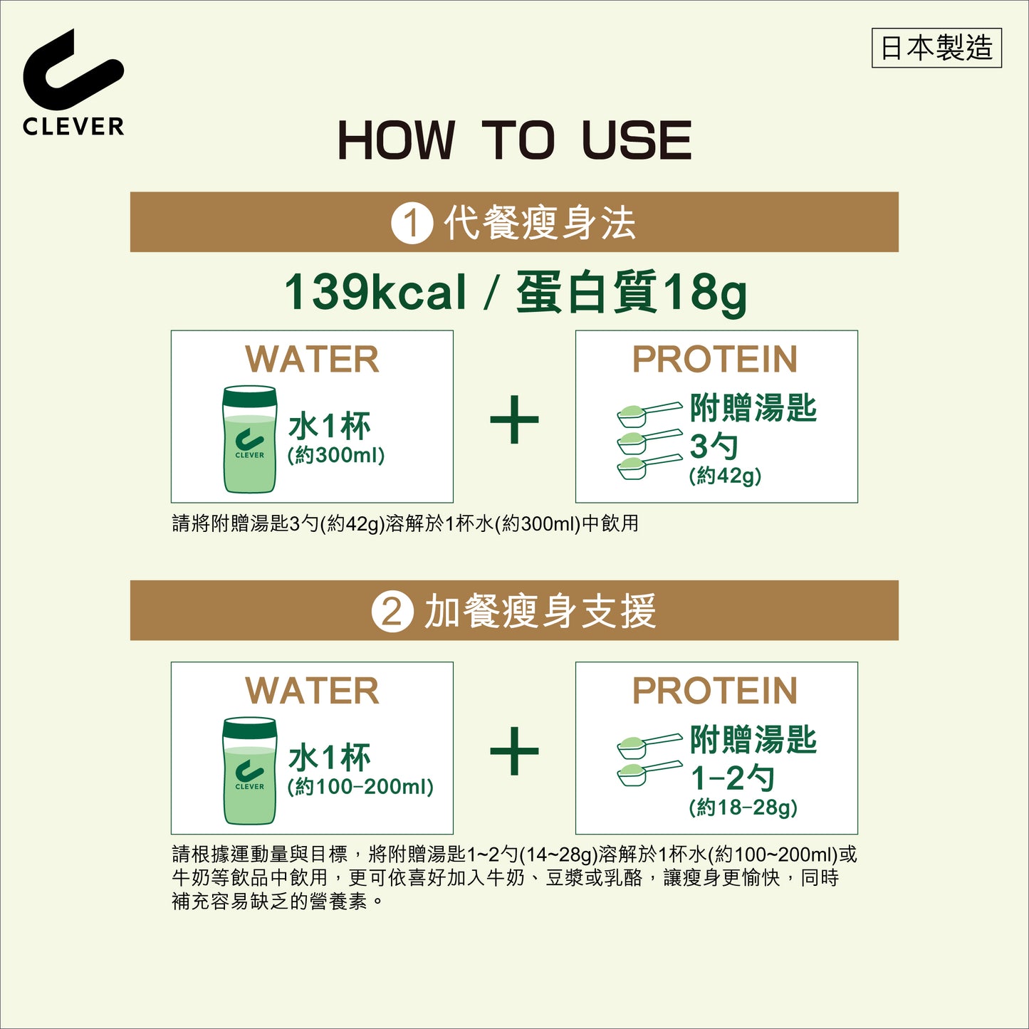 CLEVER 減重・純素蛋白（抹茶拿鐵味）294克
