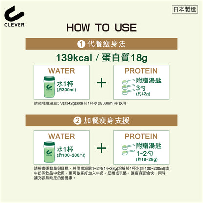 CLEVER 減重・純素蛋白（抹茶拿鐵味）294克